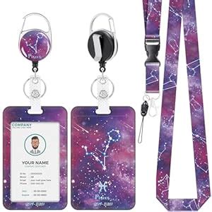 Galaxy ID Badge Holder with Lanyard, Constellation Lanyards for ID ...