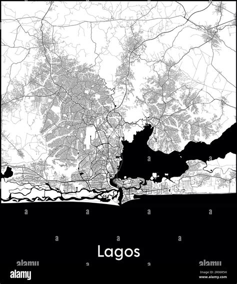 City Map Africa Nigeria Lagos vector illustration Stock Vector Image ...