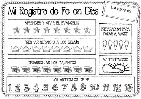 Registro de Logros de Fe en Dios para Niños | Conexión SUD