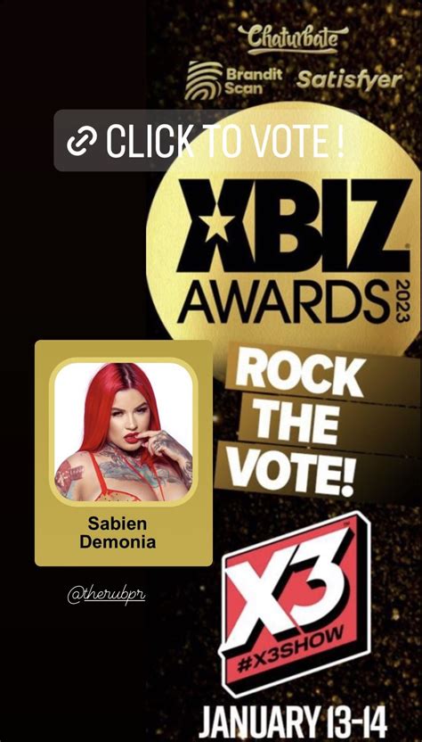 TW Pornstars - Sabien DeMonia 🔞Onlyfans.Com/sabien_demonia. Twitter. VOTE ! Vote ! Vote !!! 👉🏼 👈 ...