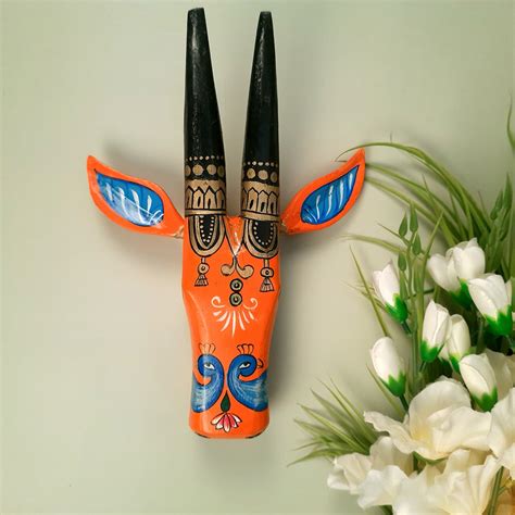 Buy Wooden Cow Face Wall Hanging - For Home & Living Room Decor