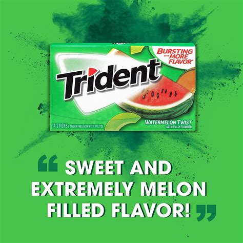 Trident Watermelon Twist Sugar-Free Gum - 12 Packs, 14 Count per Pack ...