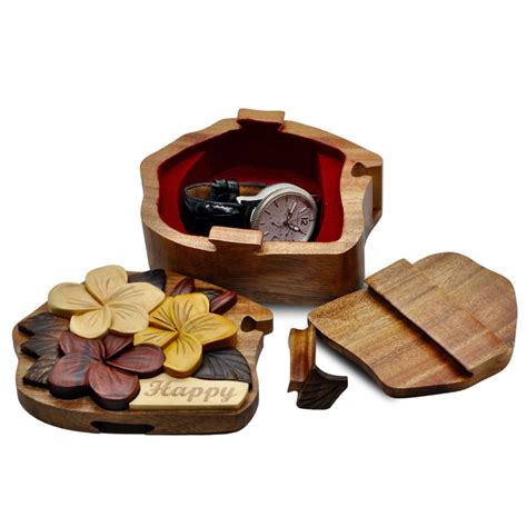 Orchid Wooden Puzzle Box - WoodenVie