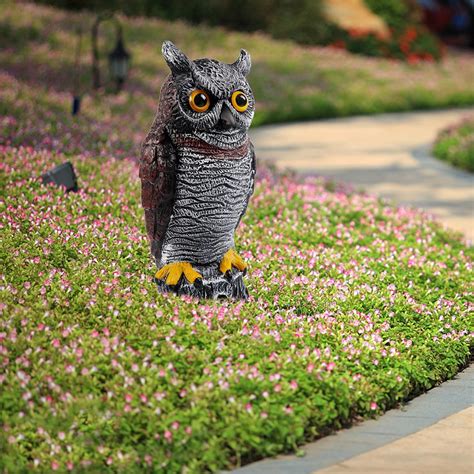 Buy Hausse Fake Owl Decoy Bird Scarecrow Sculpture, 13.6 Inch Plastic ...