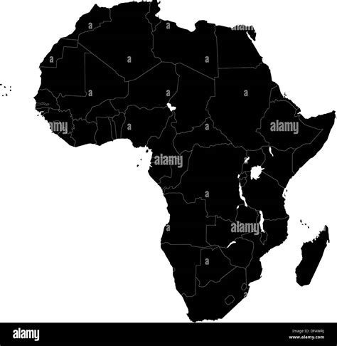 Africa map black and white - map of africa black and white