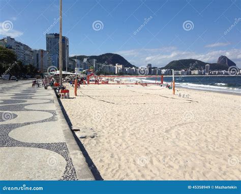 Brazils Golden Sandy Beaches and Volleyball in Rio Stock Image - Image ...