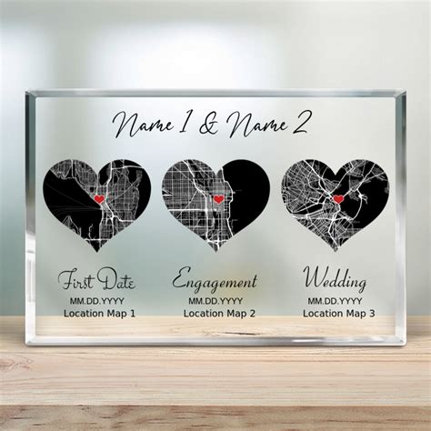 Personalized Wedding Gift For Couple City Map Acrylic Plaque - Oh Canvas