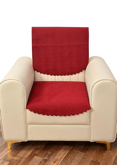 TIB The Intellect Bazaar Quilted Sofa Cover Set of 1 Seater | Velvet ...