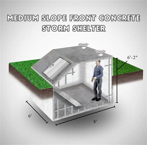 Medium Slope Front Concrete Storm Shelter