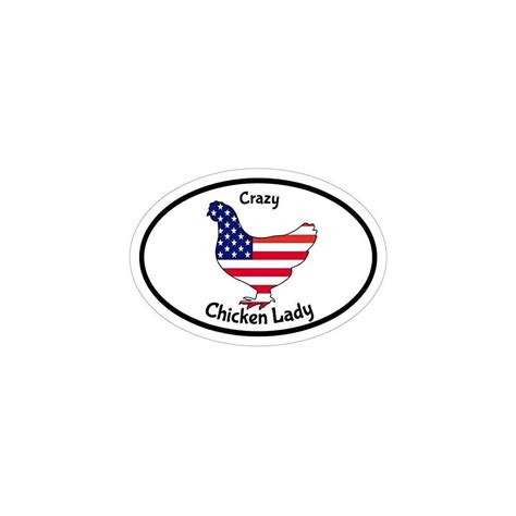 Buy Chicken Decal - Red White and Blue Crazy Chicken Lady Chickens ...