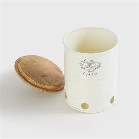 Buy Mirage Metal Storage Canister with Wooden Lid from Home Centre at ...
