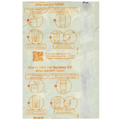 Mucinac 600 Sugar Free Orange Effervescent Tablet | Uses, Side Effects ...