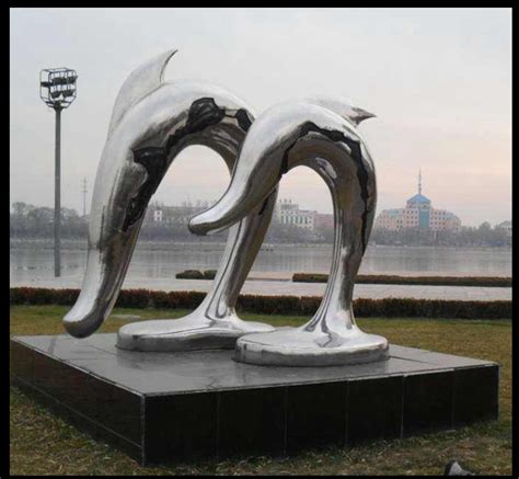 不锈钢海豚雕塑|手工艺|工艺品设计|凯亮不锈钢雕塑 - 原创作品 - 站酷 (ZCOOL)