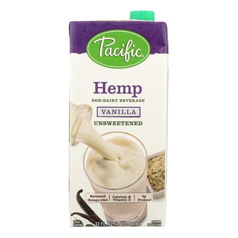 Pacific Natural Foods Hemp Vanilla Plant Based Milk, 32 Fl Oz Pack Of ...