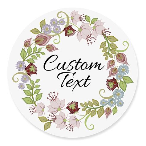 Darling Souvenir Made with Love Floral Wreath - 2" Custom Stickers ...