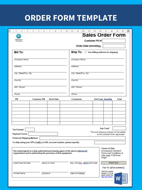 Sample Order Form 的图像结果