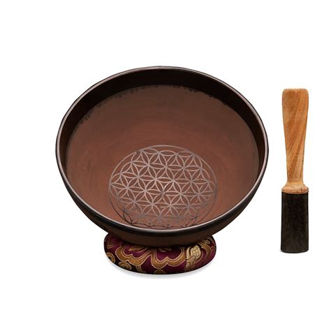 Singing Bowls- Rustic- Flower of Life- Brown- 8inches | Musical ...