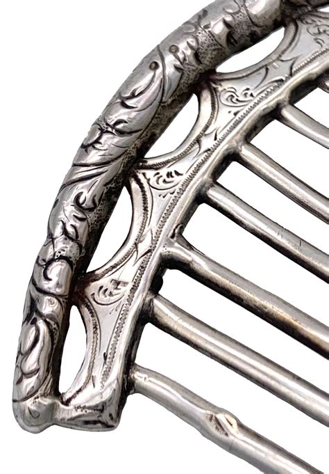 Antique Empire Silver French Hair Comb at 1stDibs