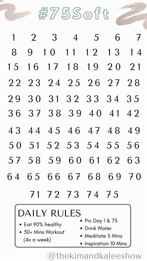 Free 75 Soft Printable Calendar, Worksheet & Template – 75 Soft
