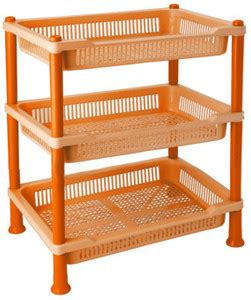FABLE INDIA Fruits/Vegetables Kitchen Rack Plastic 3 Tier Multipurpose ...