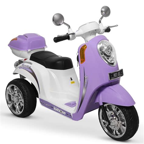 Kidzone Ride On Scooter 6V Toy Battery Powered Electric 3-Wheel Power ...