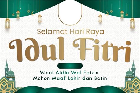 Baliho Idul Fitri Tema Hijau Putih | Bikinin