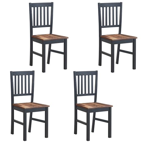 Buy Set of 4 Dining Chair Kitchen Black Spindle Back Side Chair with ...