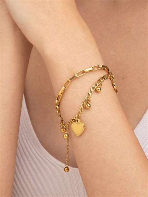 Bohemian Style Double Layered Heart Bracelet – Diatoms