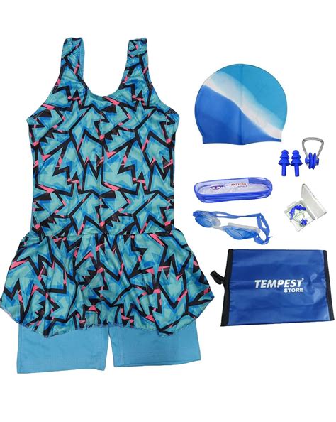 Buy TEMPEST Girls's Swimming Kit with 1 Printed Swimming Costume ...