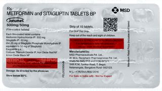 Janumet 50mg/500mg Tablet: Uses, Side Effects, Price & Substitutes
