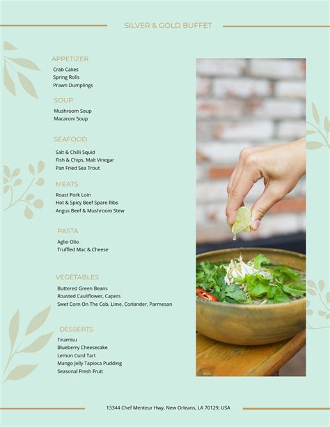 Free Buffet Templates to Edit Online