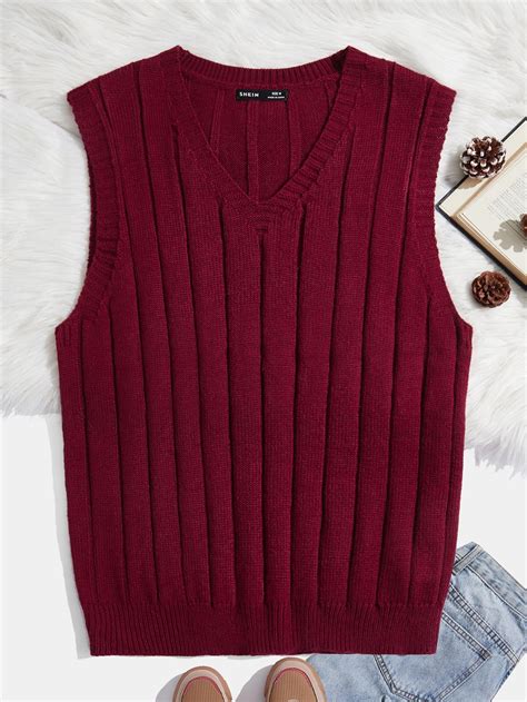 Red Vest Sweater Men