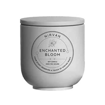 Nirvan Enchanted Bloom Scented Candle, Fragrance of Jasmine, Bergamot ...