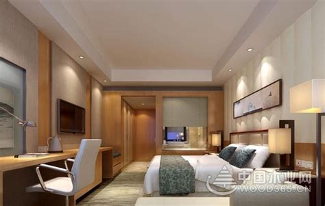 设计时尚的宾馆客房装修效果图-中国木业网