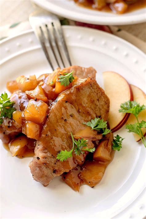 Pork Chops and Apples - This delicious dinner of boneless pork chops ...