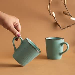 Buy Urban Space Handcrafted 2 Piece Ceramic Mugs Set, Microwave and ...