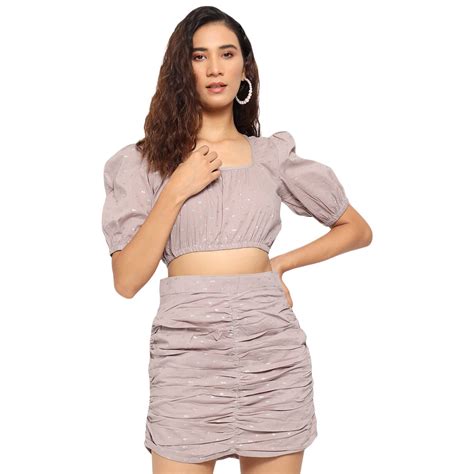 Buy Trend Arrest Women Grey Party Co-ord Set at Amazon.in