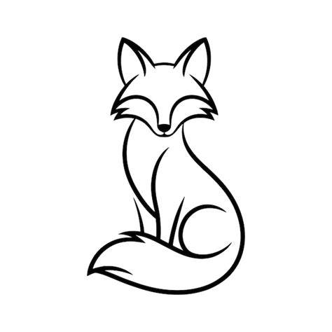 Elegant Line Art Fox Silhouette | Vecteur Premium