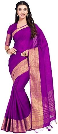 Buy MIMOSA Wedding Linen Silk saree Kanjivaram Style With Blouse light ...