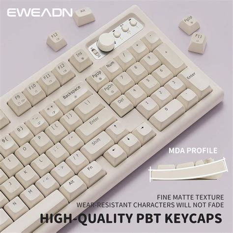 EWEADN Wireless Keyboard, BT/2.4GHz Gaming Keyboard Office With RGB ...