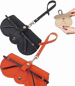 Flamoxo Leather Sunglasses Case Traveling Eyewear Glasses Case Button ...