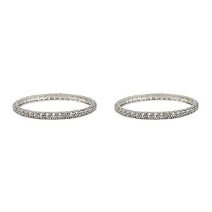 Buy TEEJH Kalinga Silver Oxidized Bangles at Amazon.in