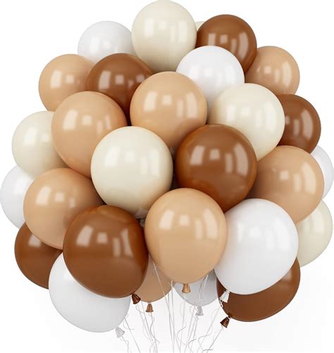Buy Khaki Balloons, 50 Pack Latex 12 Inch Retro Chocolate Brown Balloon ...
