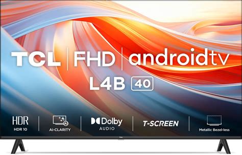 TCL 101 cm (40 inches) Metallic Bezel-Less Full HD Smart Android LED TV ...