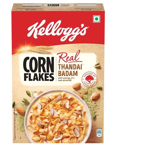 Kellogg's Corn Flakes Real Thandai Badaam Pouch, 280g : Amazon.in ...