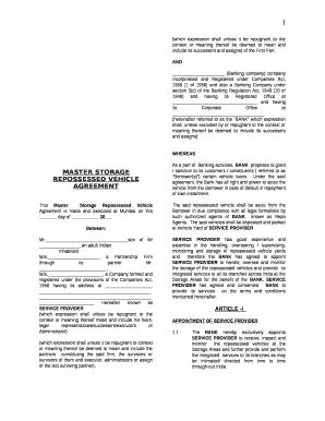 MASTER STORAGE REPOSSESSED VEHICLE Doc Template | pdfFiller