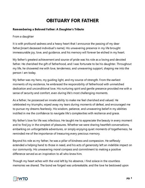 Writing An Obituary For Your Dad