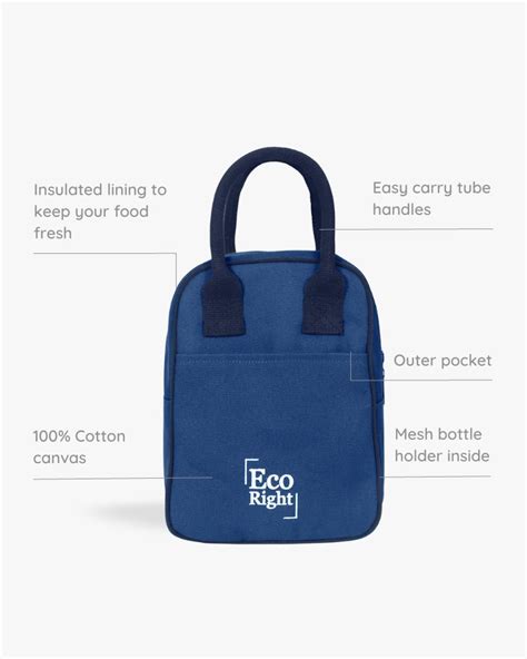 Buy Online Durable Tiffin Bag for Men & Women - Navy Blue Lunch Bag ...