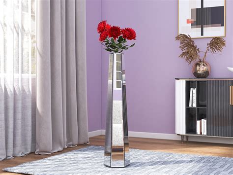 Glam Elegant Large Glass Floor Vase for Home Decor - Mirror Finish ...