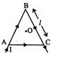 An equilateral triangle of side length l is formed from a piece of wire ...